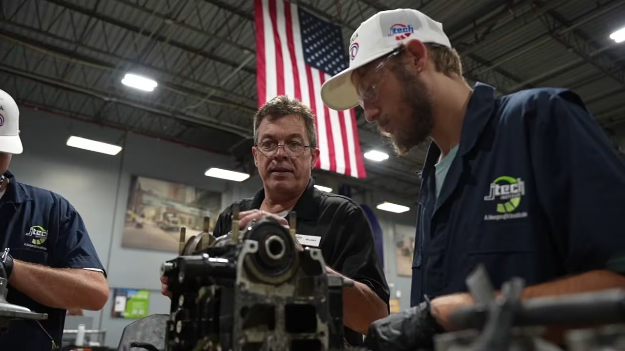 Students participating in technical career training at J Tech